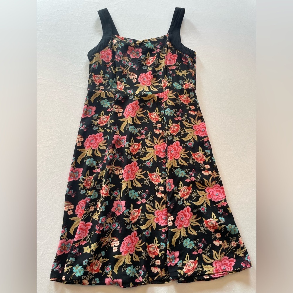 Loco Lindo rayon floral pop over easy slip dress size S